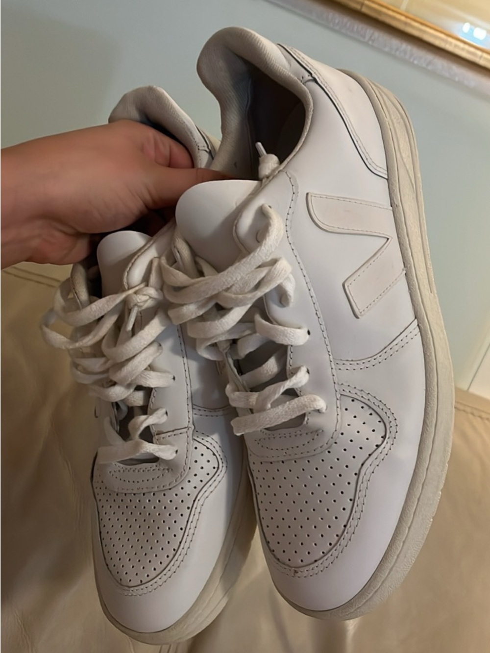 White Women’s Leather Sneakers - Casual Athletic Style
